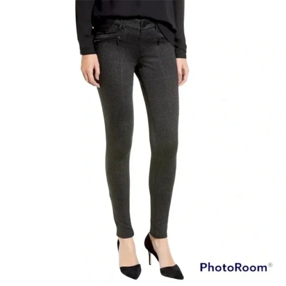 WIT & WISDOM | Houndstooth Ab-Solution Skinny Ponte Pants - [size 6]=28×28